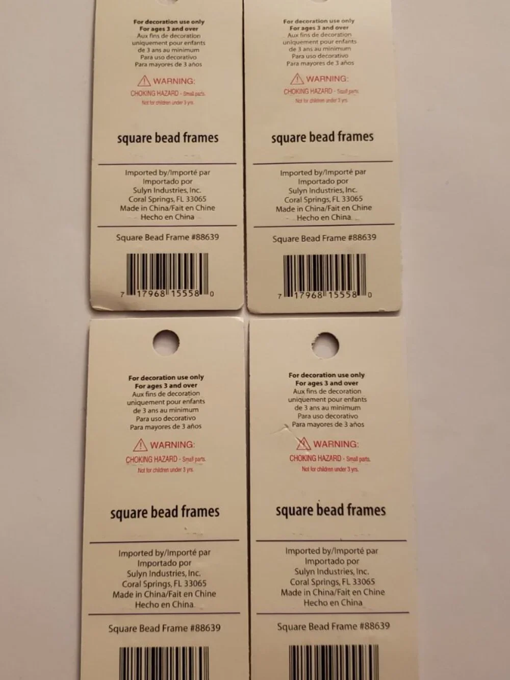 4 Packs of Silvertone Bead Frames Square Scroll Jewelry Making Findings New